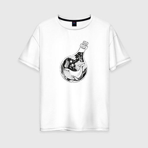 Женская футболка оверсайз Море в бутылке / Белый – фото 1
