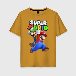Женская футболка оверсайз Луиджи и Марио