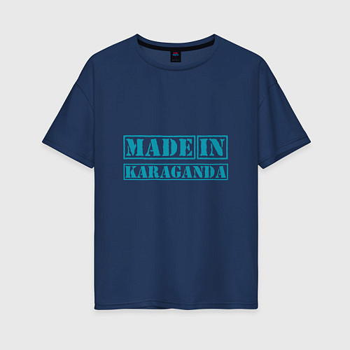 Женская футболка оверсайз Караганда Казахстан / Тёмно-синий – фото 1