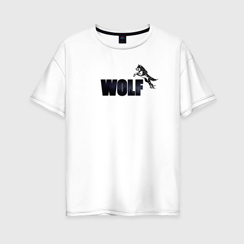 Женская футболка оверсайз Wolf brand / Белый – фото 1