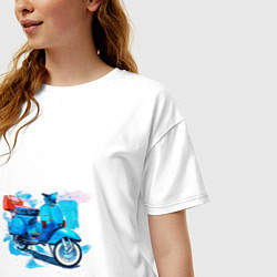 Футболка оверсайз женская Легендарная VESPA, цвет: белый — фото 2