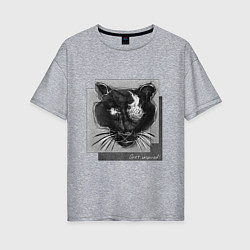 Женская футболка оверсайз Коллекция Get inspired! Большая кошка Абстракция f