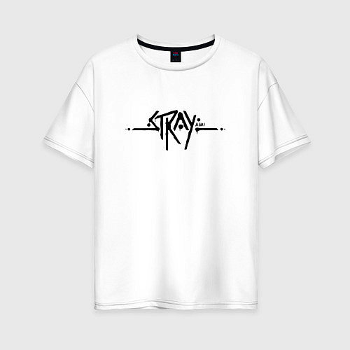 Женская футболка оверсайз Stray Logo / Белый – фото 1