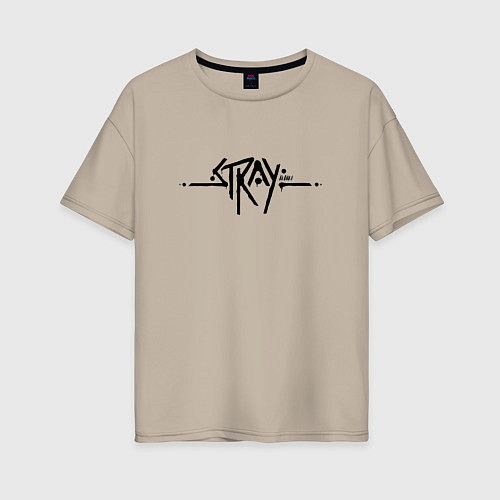 Женская футболка оверсайз Stray Logo / Миндальный – фото 1