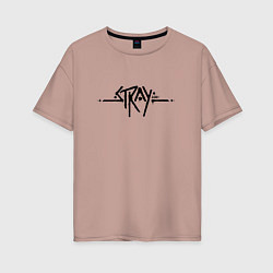 Женская футболка оверсайз Stray Logo