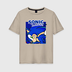 Футболка оверсайз женская Sonic Adventure Sonic, цвет: миндальный