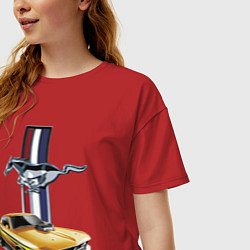 Футболка оверсайз женская Mustang motorsport, цвет: красный — фото 2