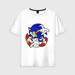 Женская футболка оверсайз Blue Hedgehog