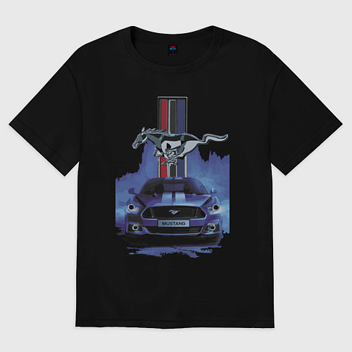 Женская футболка оверсайз Mustang - лучший среди равных! / Черный – фото 1