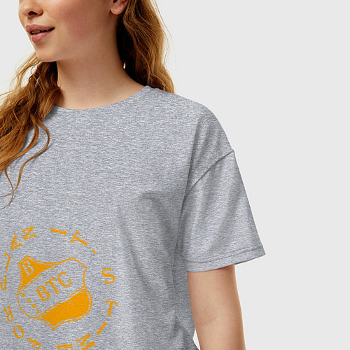 Женская футболка оверсайз Time Bitcoin / Меланж – фото 3