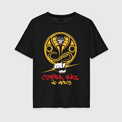 Женская футболка оверсайз Cobra Kai: no mercy!
