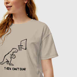 Футболка оверсайз женская T-REX CANT DUNK, цвет: миндальный — фото 2