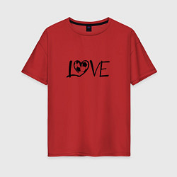 Женская футболка оверсайз День святого Валентина футбольная любовь