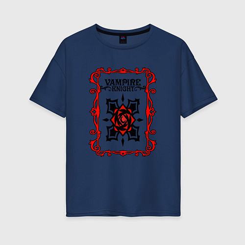 Женская футболка оверсайз Рыцарь Вампир логотип / Тёмно-синий – фото 1