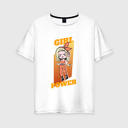 Женская футболка оверсайз Girl Power Anime