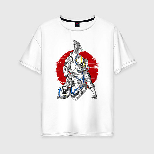 Женская футболка оверсайз Боевые искусства космонавтов / Белый – фото 1
