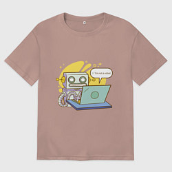 Женская футболка оверсайз Я не робот Програмерский мем