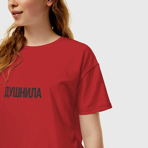 Женская футболка оверсайз Душный человек / Красный – фото 3