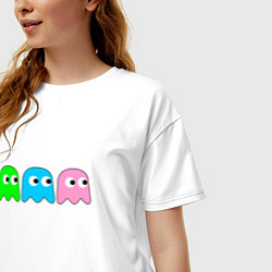 Футболка оверсайз женская Pac man - play Для двоих, цвет: белый — фото 2