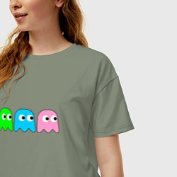 Футболка оверсайз женская Pac man - play Для двоих, цвет: авокадо — фото 2