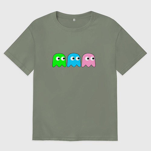 Женская футболка оверсайз Pac man - play Для двоих / Авокадо – фото 1