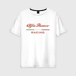 Женская футболка оверсайз Alfa Romeo racing - logo