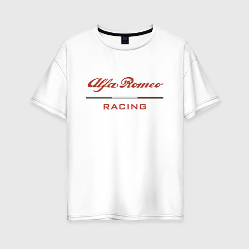 Женская футболка оверсайз Alfa Romeo racing - logo / Белый – фото 1