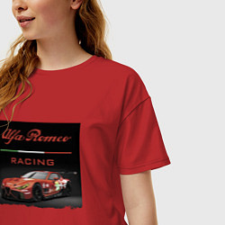 Футболка оверсайз женская Alfa Romeo - Racing Team, цвет: красный — фото 2