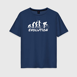 Женская футболка оверсайз Эволюция велосипедиста