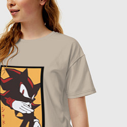 Футболка оверсайз женская Ёж Шэдоу 006, цвет: миндальный — фото 2