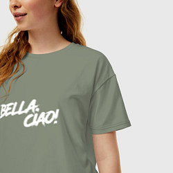 Футболка оверсайз женская БУМАЖНЫЙ ДОМ, BELLA CIAO!, цвет: авокадо — фото 2