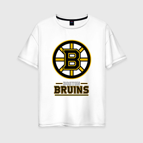 Женская футболка оверсайз Boston Bruins , Бостон Брюинз / Белый – фото 1