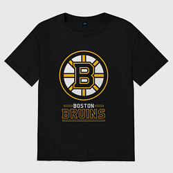 Футболка оверсайз женская Boston Bruins , Бостон Брюинз, цвет: черный