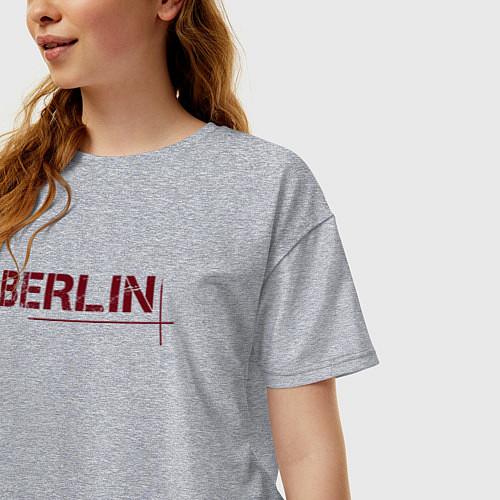Женская футболка оверсайз Бумажный дом Берлин / Меланж – фото 3