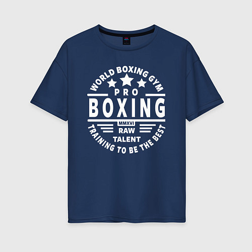 Женская футболка оверсайз PRO BOXING / Тёмно-синий – фото 1
