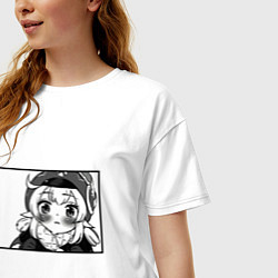 Футболка оверсайз женская Кли глазки ангела Геншин Импакт, цвет: белый — фото 2
