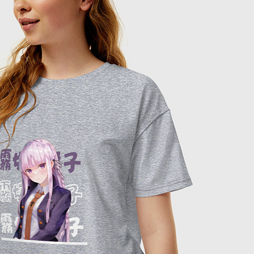 Женская футболка оверсайз Данганронпа Danganronpa, Кёко Киригири Kyouko Kiri / Меланж – фото 3
