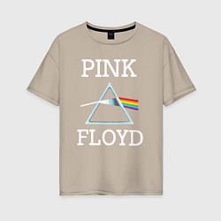 Футболка оверсайз женская PINK FLOYD - ПИНК ФЛОЙД ЛОГОТИП, цвет: миндальный