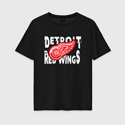 Женская футболка оверсайз Детройт Ред Уингз Detroit Red Wings