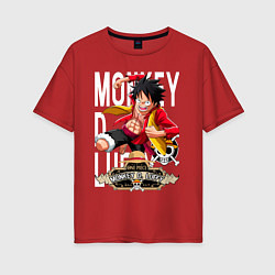 Женская футболка оверсайз One Piece Monkey Большой Куш Манки