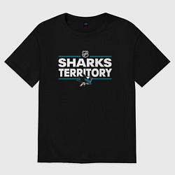 Футболка оверсайз женская SHARKS TERRITORY САН-ХОСЕ ШАРКС, цвет: черный