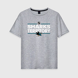 Женская футболка оверсайз SHARKS TERRITORY САН-ХОСЕ ШАРКС