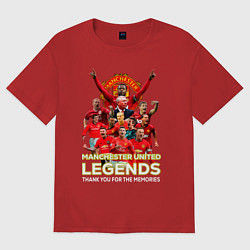 Футболка оверсайз женская Легенды Манчестера Manchester United Legends, цвет: красный
