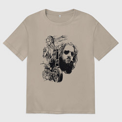 Футболка оверсайз женская Мечта и дух Свободы, цвет: миндальный