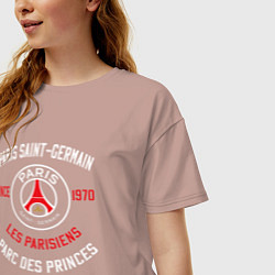 Футболка оверсайз женская PARIS SAINT - GERMAIN ПСЖ ФУТБОЛ, цвет: пыльно-розовый — фото 2