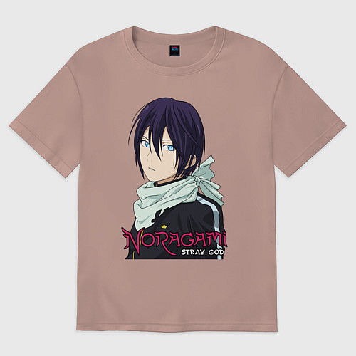 Женская футболка оверсайз Yato blue eyes / Пыльно-розовый – фото 1