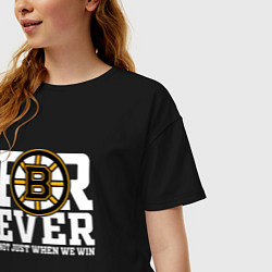 Футболка оверсайз женская FOREVER NOT JUST WHEN WE WIN, Boston Bruins, Босто, цвет: черный — фото 2