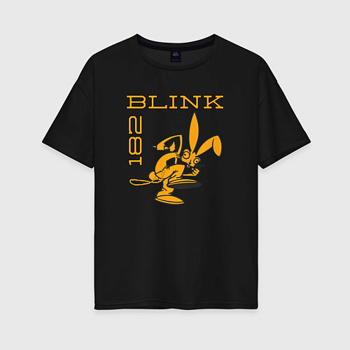 Женская футболка оверсайз Blink 182 Yellow Rabbit / Черный – фото 1