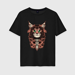 Женская футболка оверсайз Котёнок мейн-кун