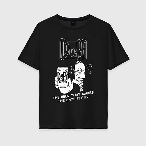 Женская футболка оверсайз DUFF, SIMPSONS, Симпсоны / Черный – фото 1